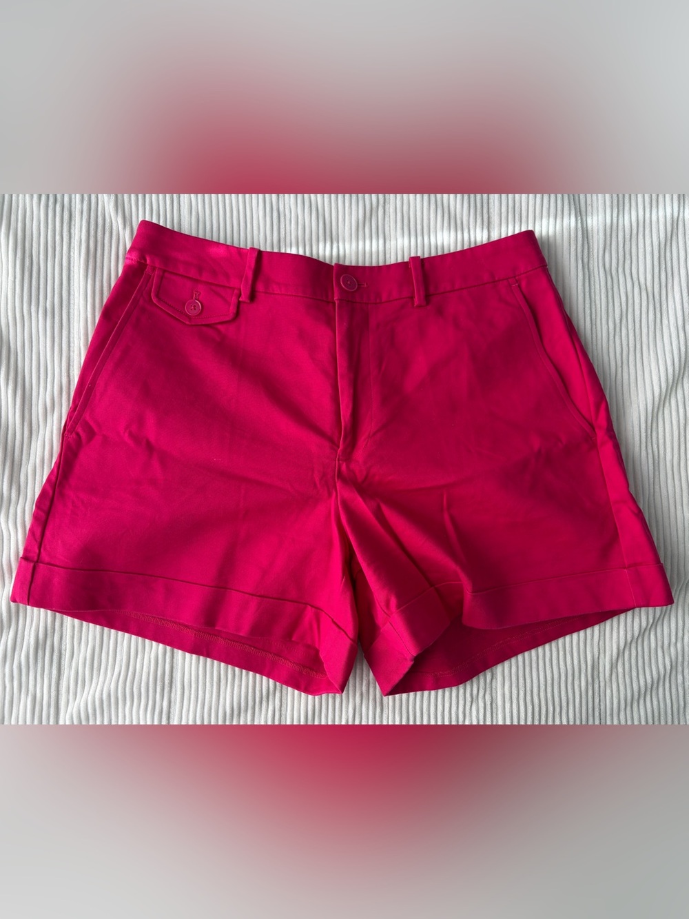 Ralph Lauren Cuffed Tailored Shorts Size 6 (165/74A) Fuchsia